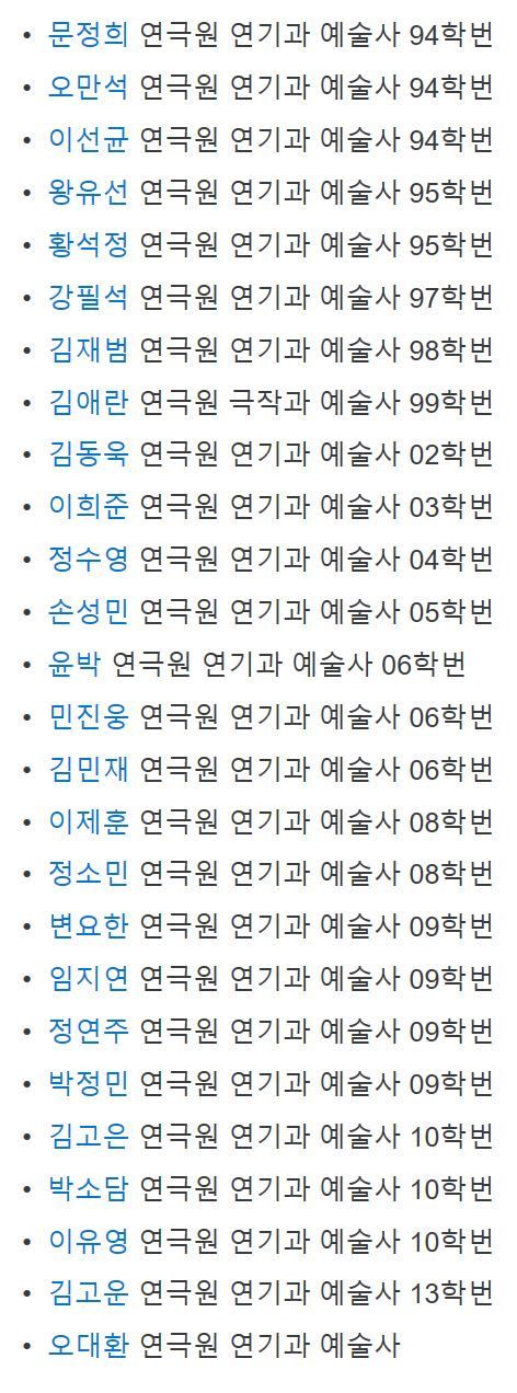 한예종 출신 배우들 | 인스티즈