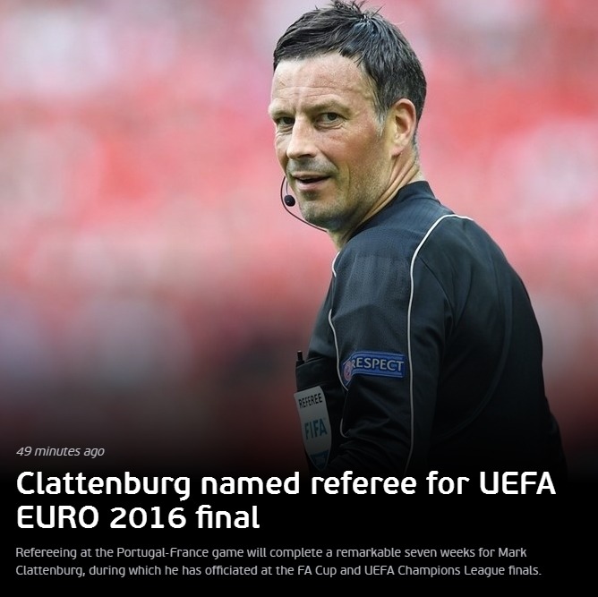  유로 2016 결승전 주심 | 인스티즈