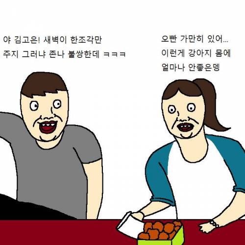 개가 치킨 먹고 싶어하는 만화 | 인스티즈