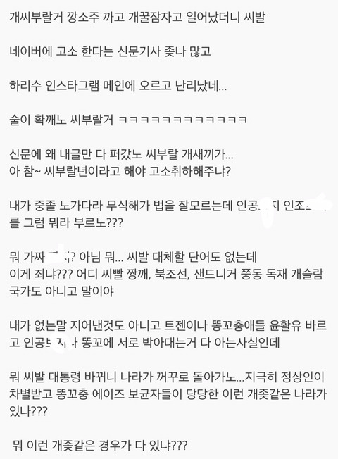 하리수한테 대거 고소당한 일베 | 인스티즈