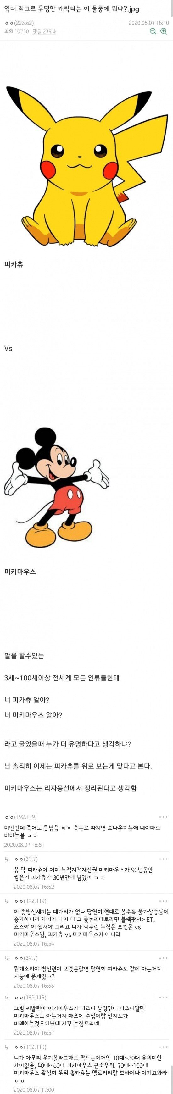 역대 최고로 유명한 캐릭터 이 둘중에 뭐니??? | 인스티즈
